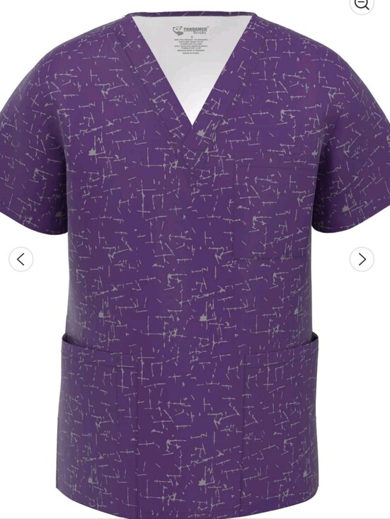 pandamed Tops - Stretch Print Scrub Top - Medical Uniform Scrubs V Neck XS NWT